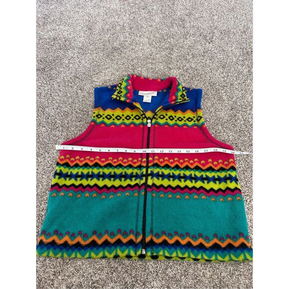 vintage susan bristol zipper up fleece vest colorful retro aztec print womens XS - Picture 8 of 9